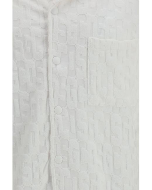 Gcds White Monogram Terry Shirt Optic for men