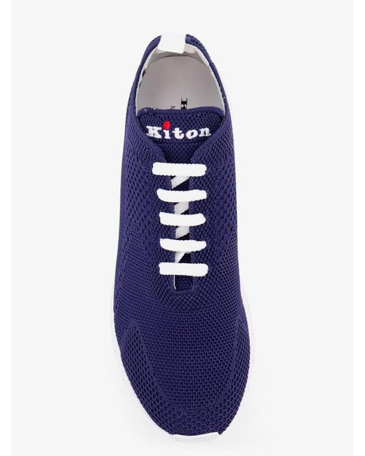 Kiton Blue Sneakers Knitted Fabric for men