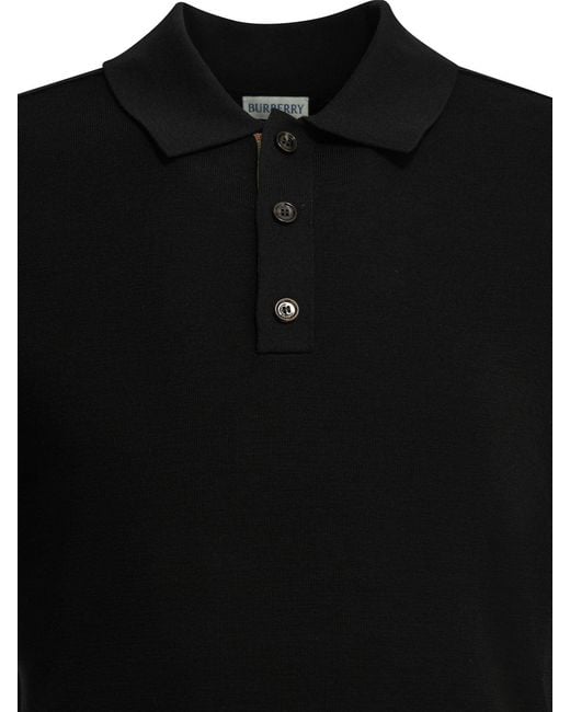 Burberry Black Marcus Button-Down Polo Shirt for men