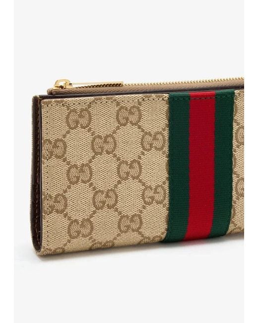 Gucci Natural Gg Wallet With Web Detail