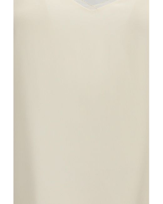 Fabiana Filippi Natural Spaghetti Strap Top Filo Diamante