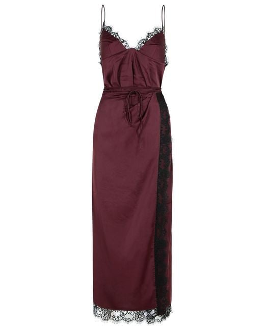 ANDAMANE Purple Burgundy Polyester Blend Dress