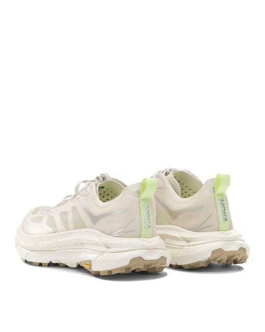Hoka One One White Fabric Rubber Sneakers Slip-On for men