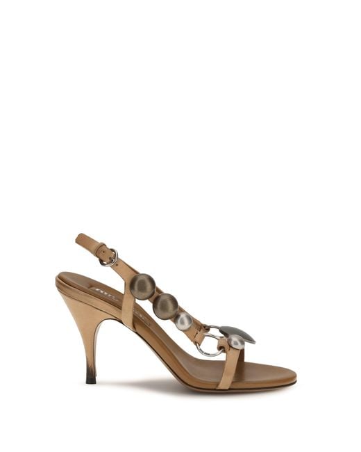 Miu Miu White Leather Sandals