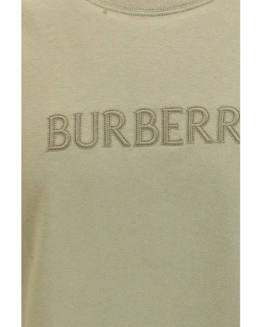 Burberry Green Cotton Logo T-Shirt for men