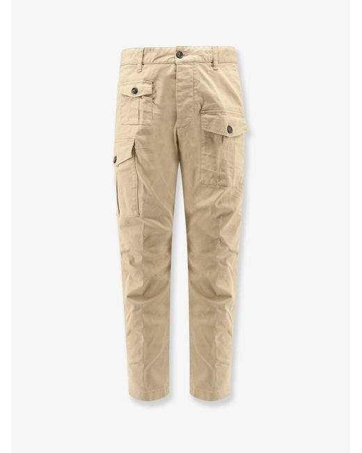 DSquared² Natural Sexy Cargo Cotton Trousers for men