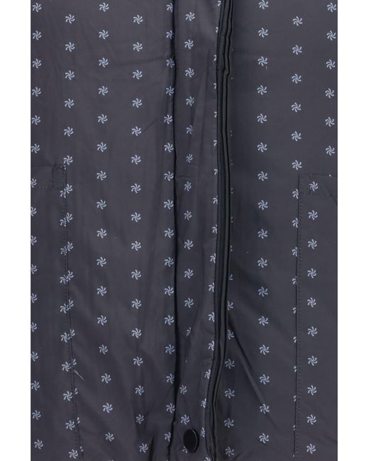 GONGDID DESIGN Blue Reversible High-Neck Puffer Jacket
