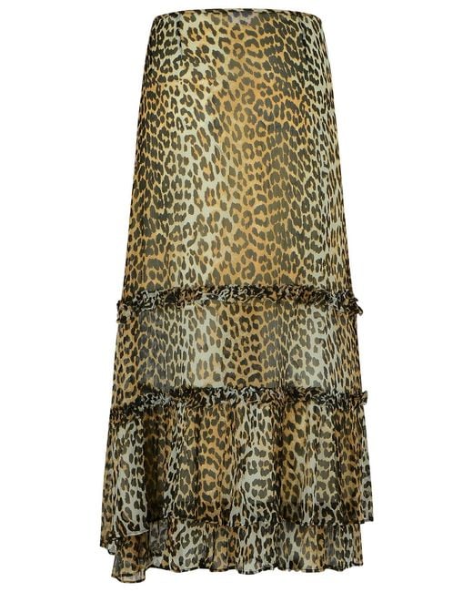 Ganni Green Long Skirt