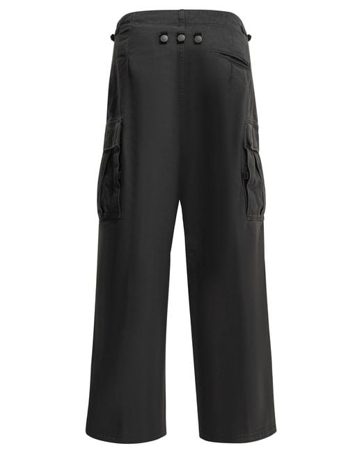 Kapital Black Rip Stop Jumbo Cargo Pants for men