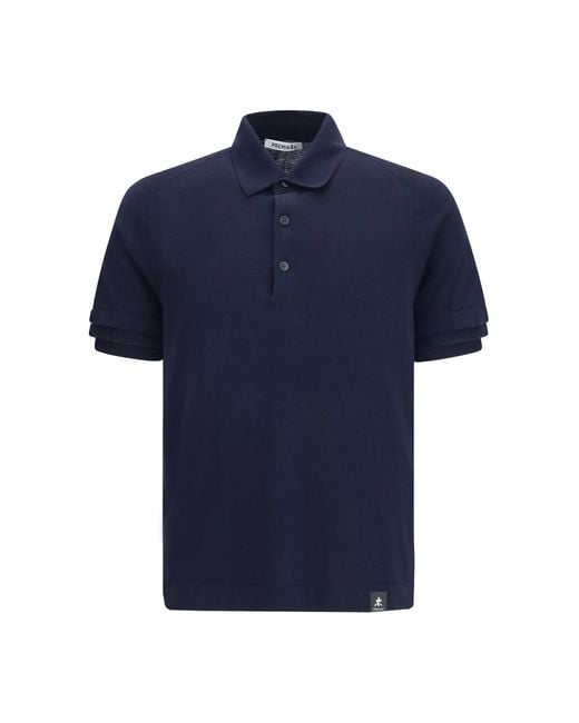 Premiata Blue Polo Shirt Cotton for men