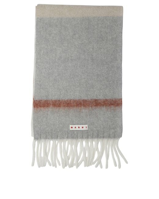 Marni Gray Mohair And Alpaca Scarf
