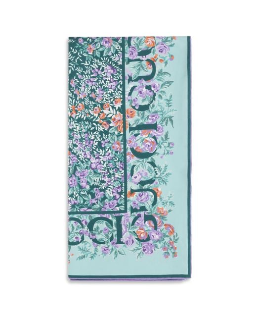 Gucci Blue Printed Silk Twill Scarf