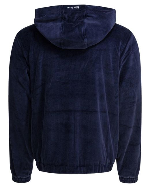Adidas Originals Blue X Wales Bonner Logo Zip-Up Sweatshirt for men