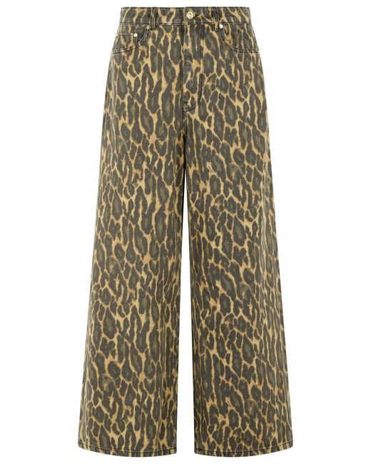 Ganni Multicolor Leopard Cotton Jeans
