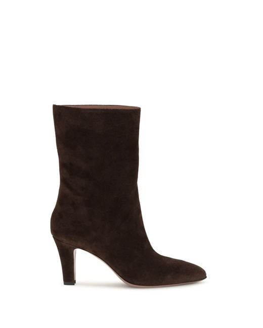 Paris Texas Black Elsa Suede Ankle Boots Cioccolato
