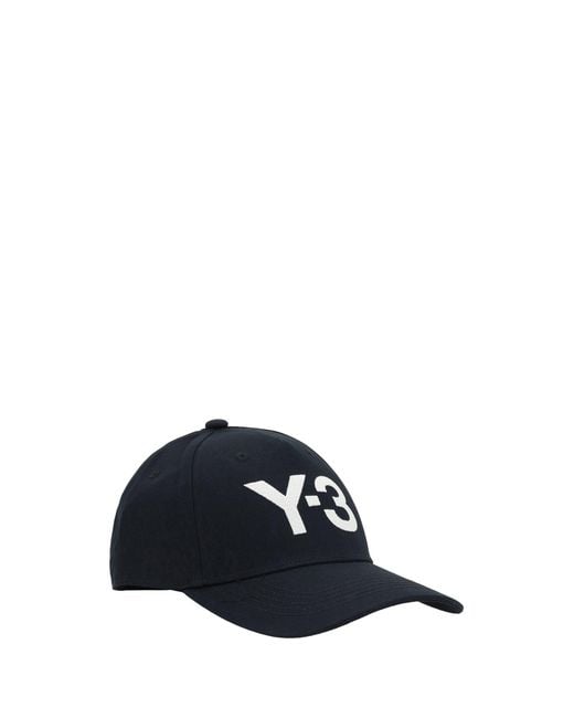 Y-3 Blue Logoed Baseball Hat/Talc for men