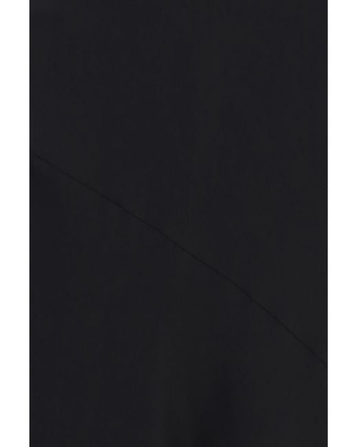AMI Black Sleeveless Long Fluid Satin Dress