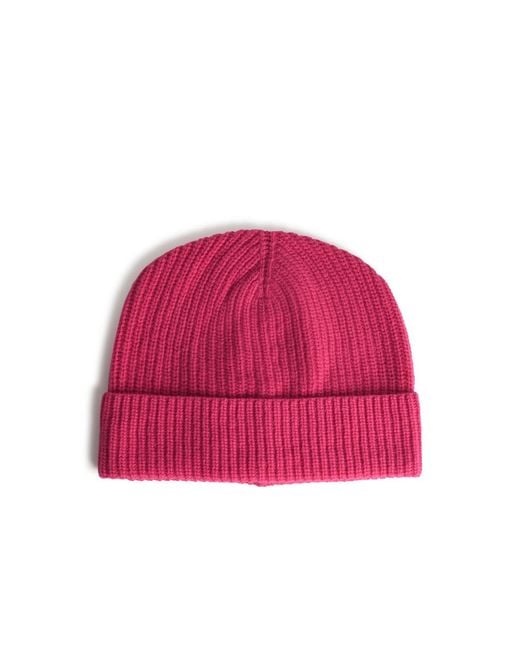 Seven Gauge Red Wool Beanie for men