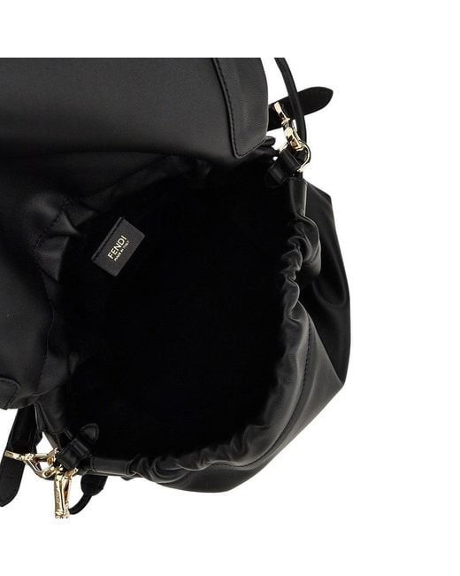 Fendi Black Large Leather 'Baguette Soft' Bag