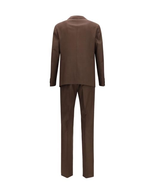 Tagliatore Brown Virgin Wool Suit for men