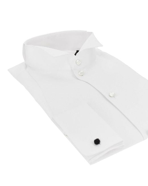 Emporio Armani White Poplin Shirt With for men