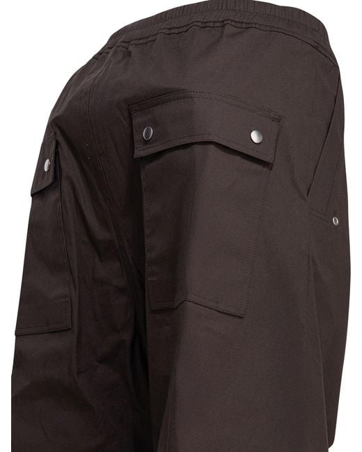 Rick Owens Black Cotton Blend Trousers for men