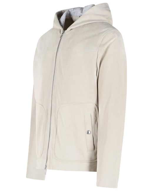 Eleventy White Light Sheepskin Jacket for men