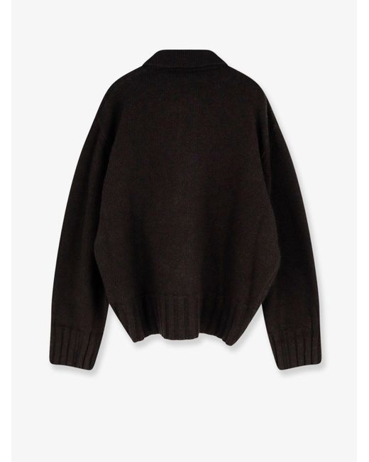 The Attico Black Virgin Wool And Cashmere Blend Cardigan