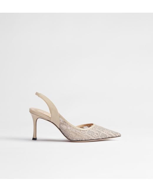 Women's White Aable 80Mm Slingback Court Shoes