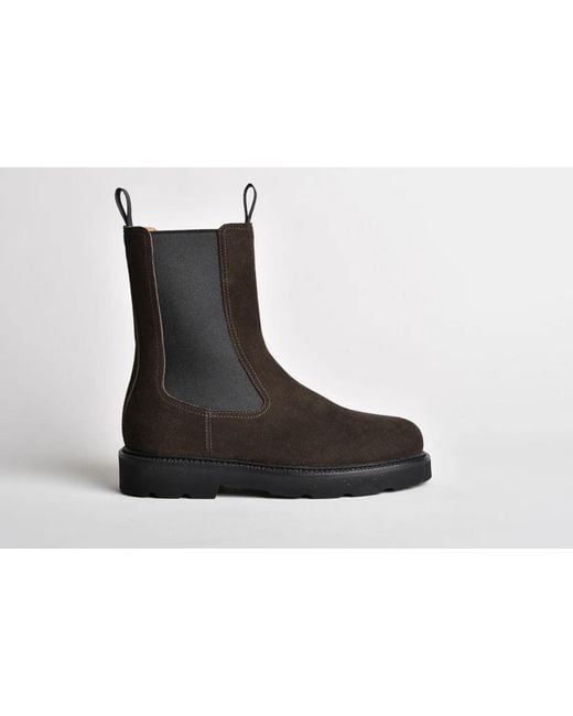 Henderson Black Suede Leather Ankle Boots for men