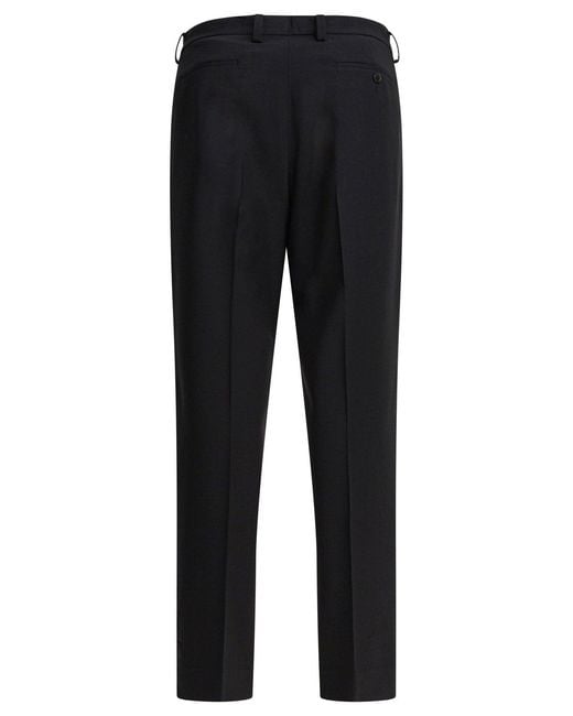 Vince Black Pleated "Louie Relaxed" Trousers for men