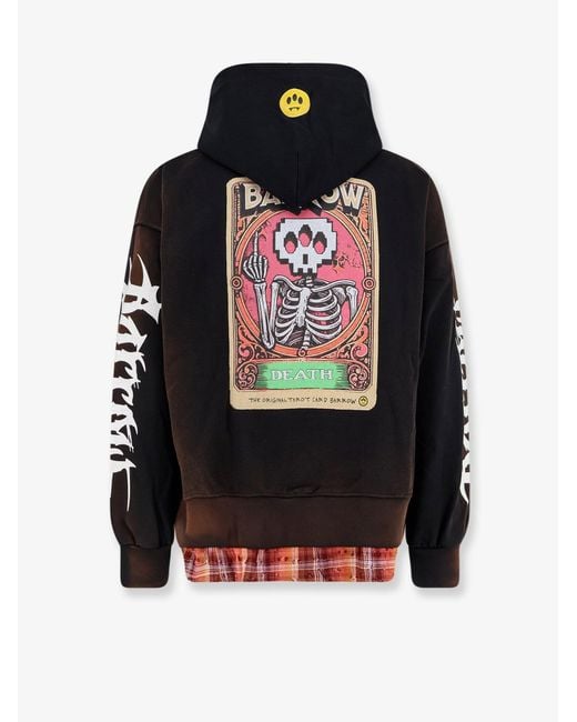 Barrow Black Hooded Cotton Sweatshirt for men