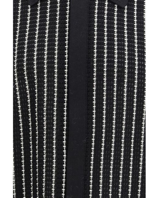 Jil Sander Black Embroidered Crochet Cardigan for men