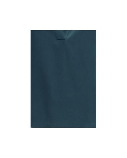 Tom Ford Blue Deep V-Neck Silk Shirt
