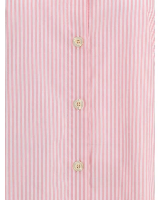 Deperlu Pink Oversized Shirt Stripe