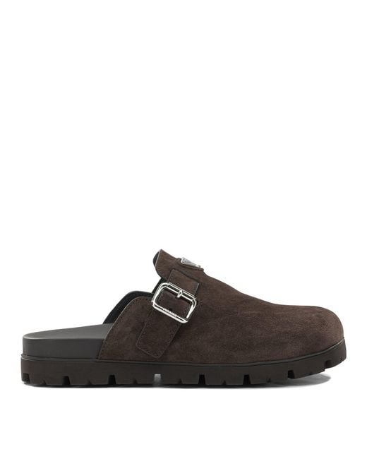 Prada Brown Leather Loafers for men