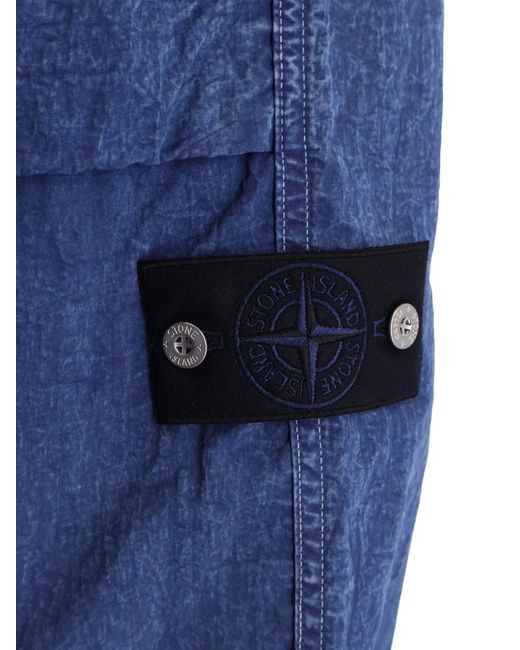 Stone Island Blue Nylon Trousers for men