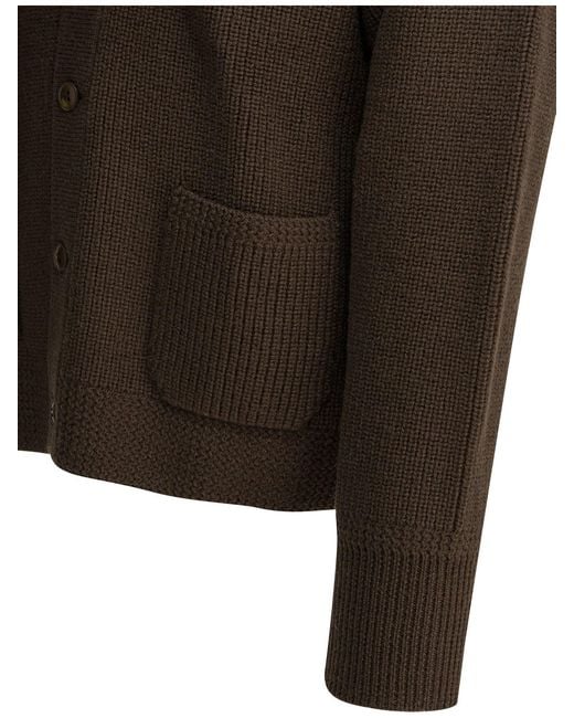 Human Made Brown Wool Cardigan Knitwear for men