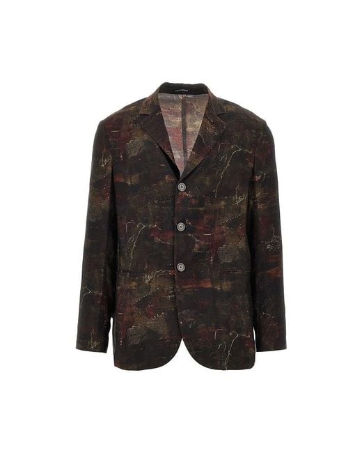 Emporio Armani Black Cupro Twill Jacket for men