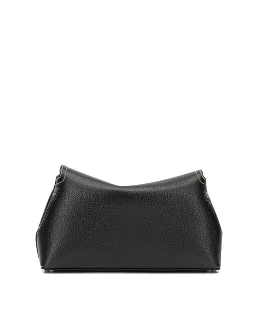 Totême Black T-Lock Clutch Bag