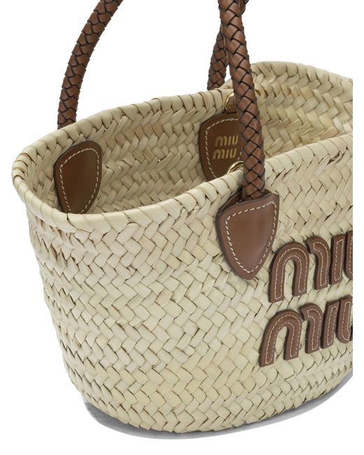Miu Miu Natural Small Straw Handbag