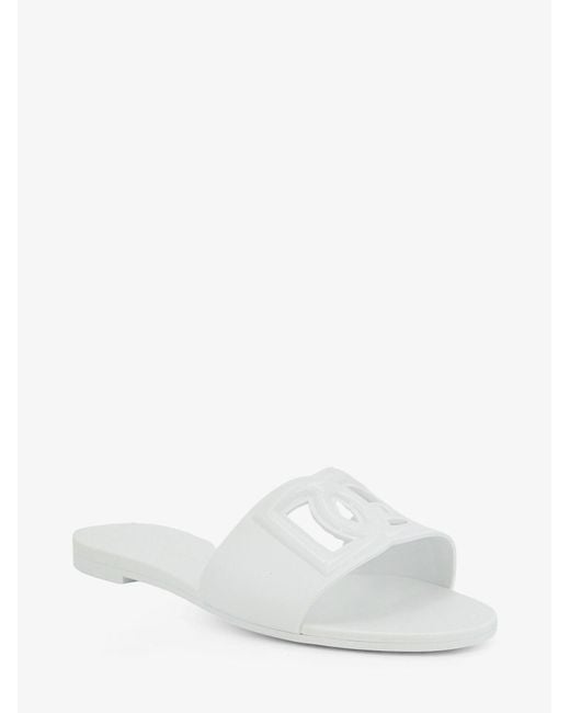 Dolce & Gabbana White Dolce & Gabbana Pvc Sandals With Dg Logo On The Front