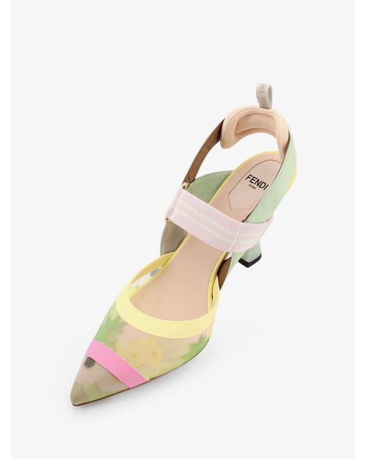 Fendi White Colibri Mesh Pumps