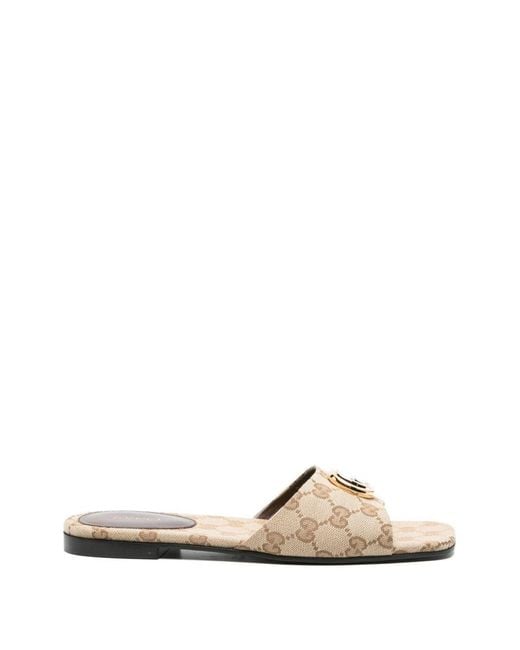 Gucci White Gg Marmont Sandals
