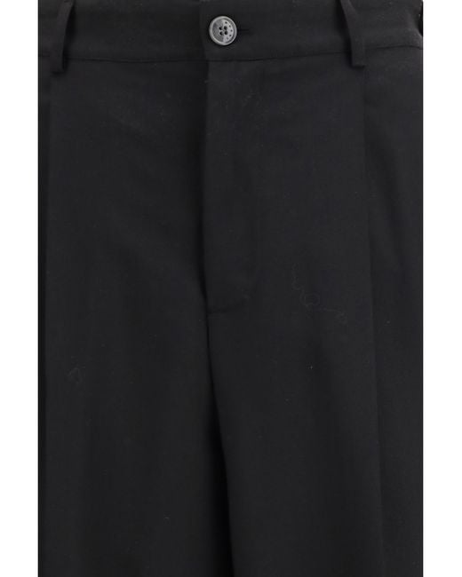 Marni Black Pleated Pants With An Elasticated Waistband for men