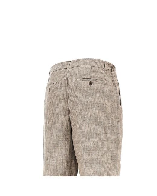 Wax London Gray 'Malham' Linen Pants for men