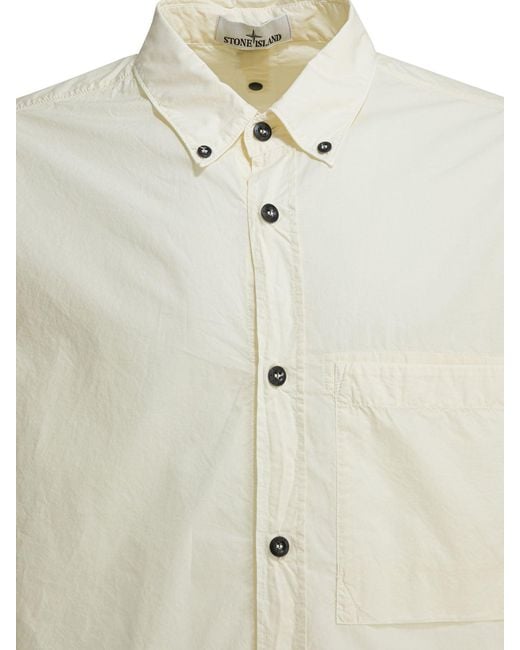 Stone Island White Cotton Shirt for men
