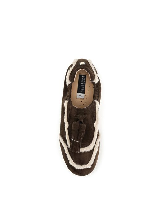 Fratelli Rossetti White Suede Slip-On Loafers Cacao