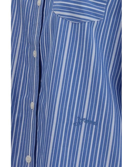 Ganni Blue T-Shirt Striped Cotton