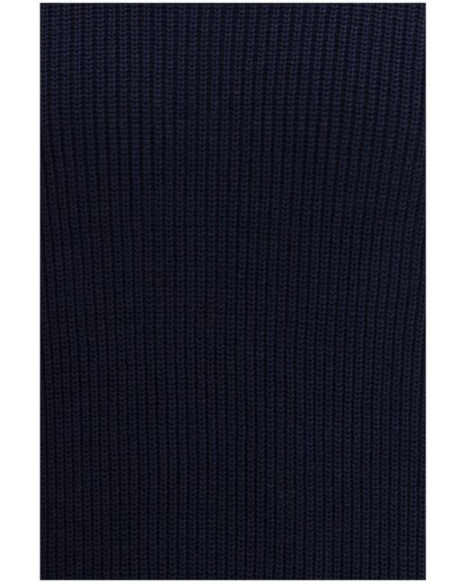 Brunello Cucinelli Blue Cotton And Linen Knit T-Shirt for men